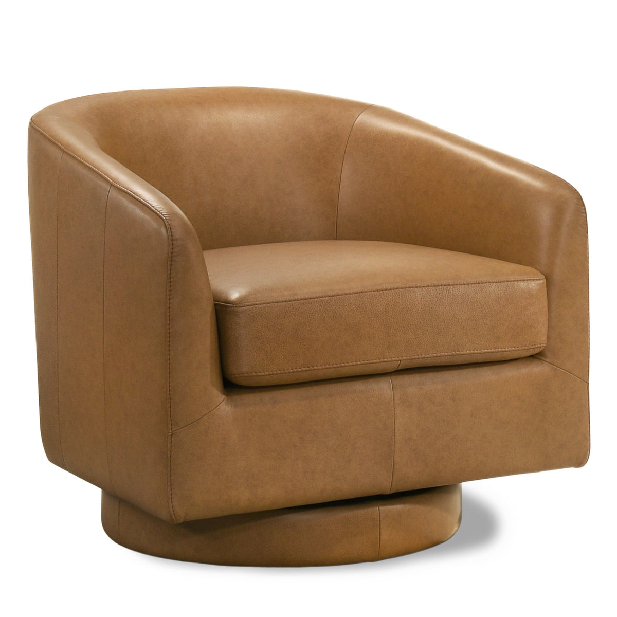 Danville Swivel Chair with Top-Grain Leather - Modern Accent Seating