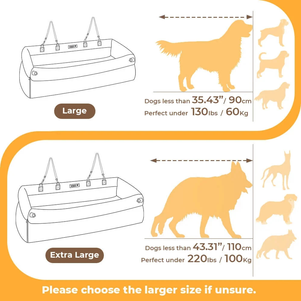 Luxury Faux Leather Pet Travel Bed with Safety Belt Cat Booster Seat Convertible Car Booster Bed for Small Medium Dog Cat Outing
