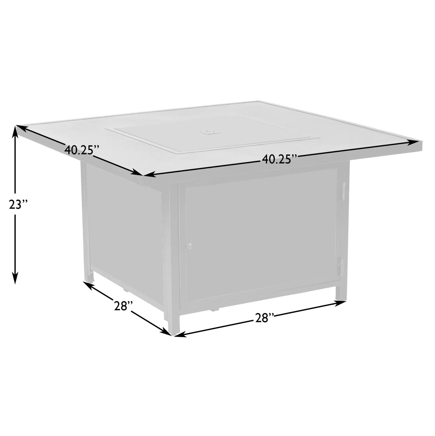 Weyland 40" Square Hammered Aluminum Convertible Gas Fire Pit Table
