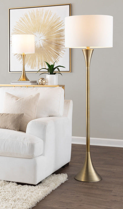 Contemporary Floor Lamp with 3-Way Switch - Gold, Black, or Bronze