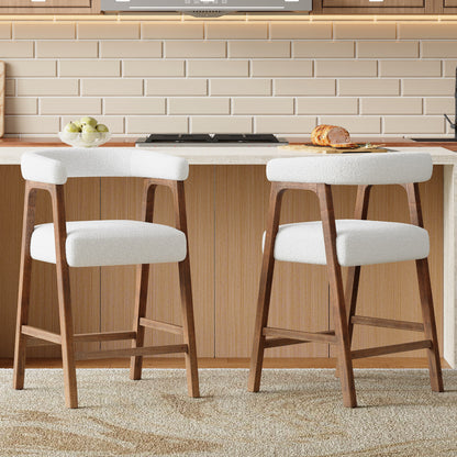 26'' Seat Height Bar Stools with Back, Set of 2