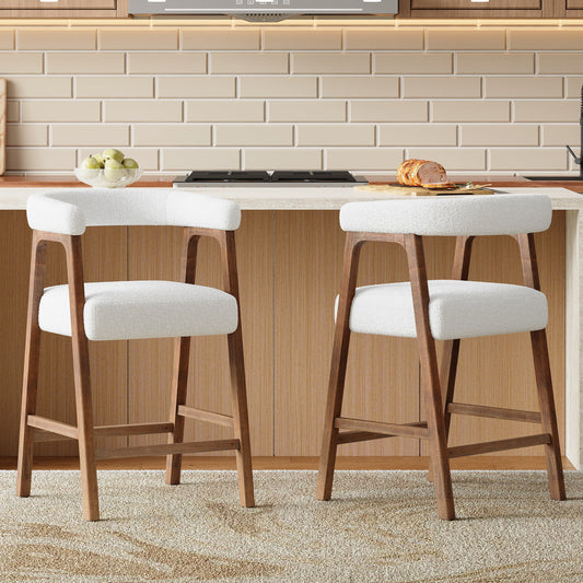 26'' Seat Height Bar Stools with Back, Set of 2