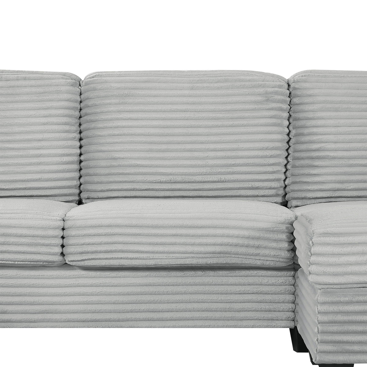 Upholstered U-Shaped Sectional Sofa with Movable Ottoman and Storage Pockets - Multiple Colors