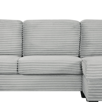 Upholstered U-Shaped Sectional Sofa with Movable Ottoman and Storage Pockets - Multiple Colors
