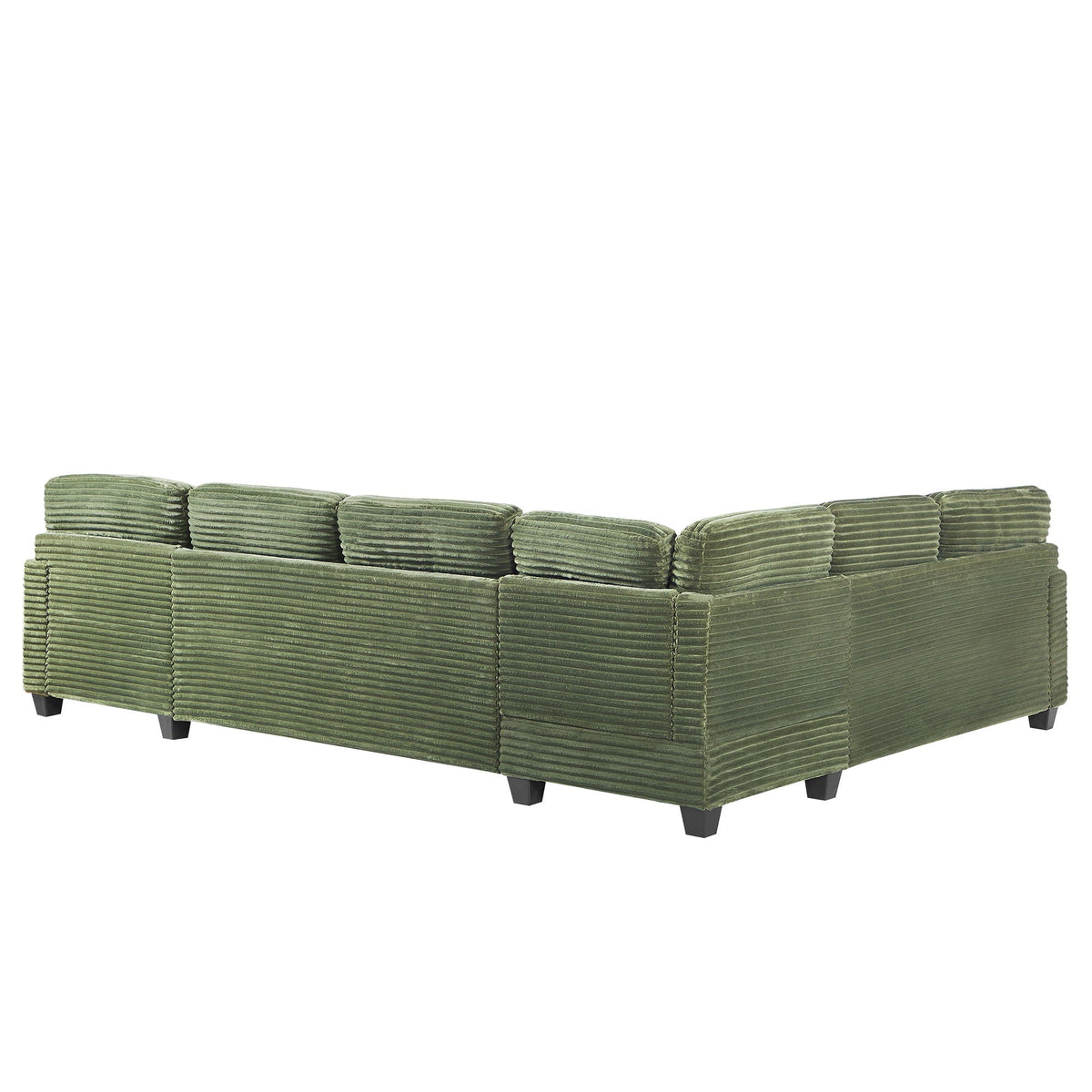 Upholstered U-Shaped Sectional Sofa with Movable Ottoman and Storage Pockets - Multiple Colors