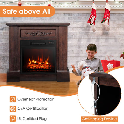 1400W TV Stand Electric Fireplace Mantel with Remote Control