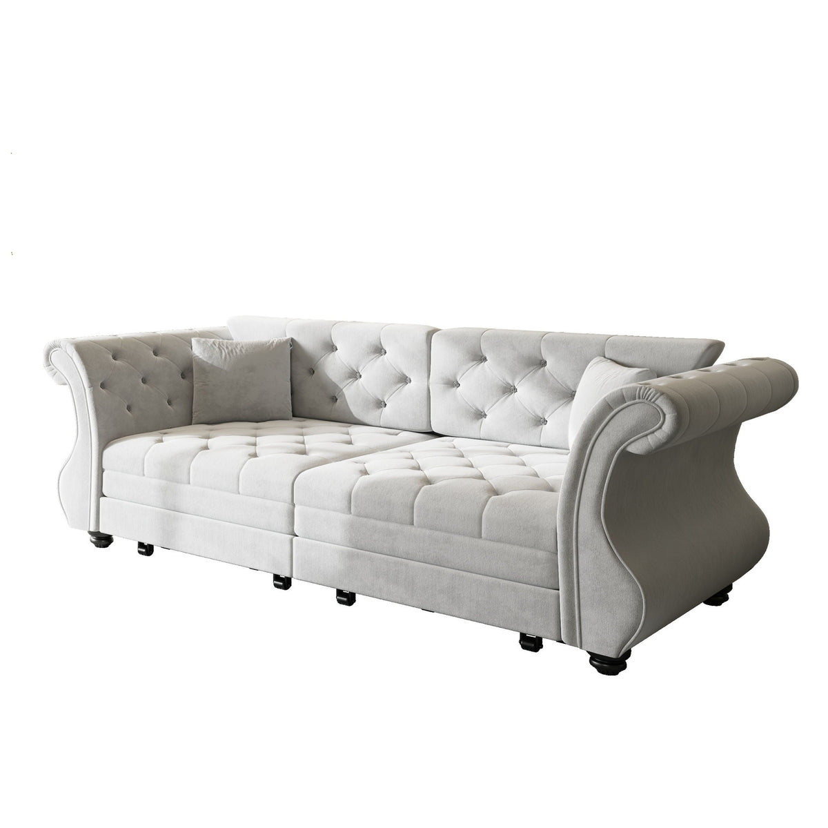 Oversized Chesterfield Pull Out Sofa Bed, Roll Arm Couch