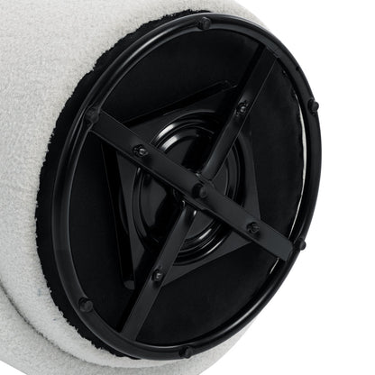 Upholstered Barrel Chair with Storage | 360° Swivel Vanity & Dining Seat, Free Cat Bed Included