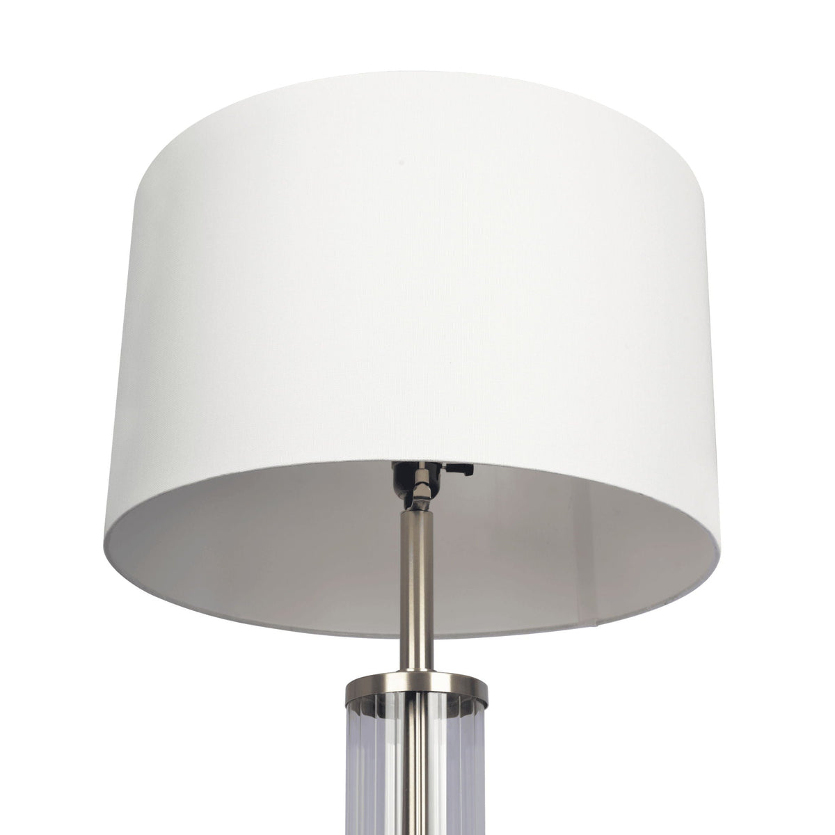 Nimbus Floor Lamp With 3-Way Rotary Switch Clear Body Base - Silver Gray / White