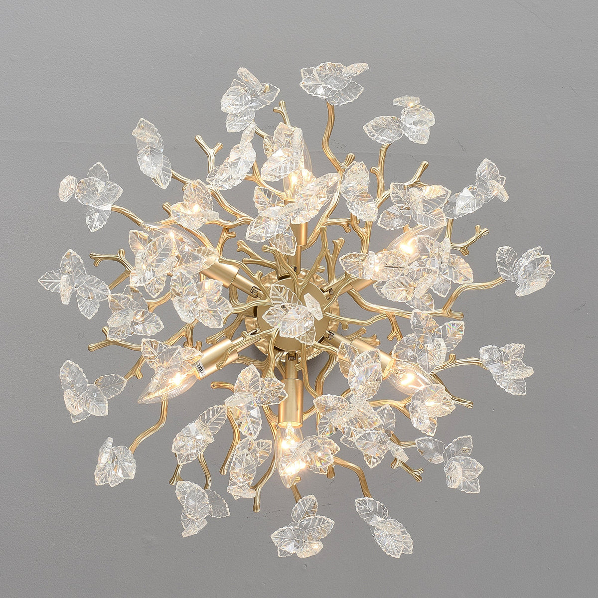 6-Light Chandelier Crystal Ceiling Lamp - Gold Finish