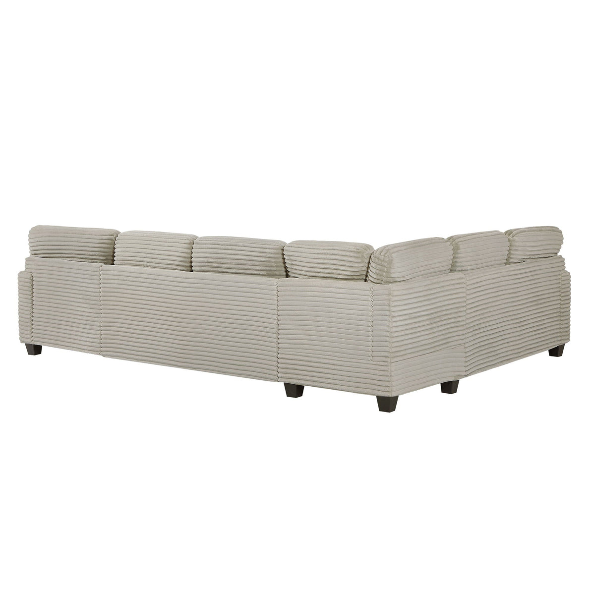 Upholstered U-Shaped Sectional Sofa with Movable Ottoman and Storage Pockets - Multiple Colors