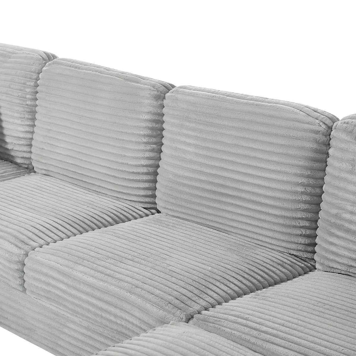 Upholstered U-Shaped Sectional Sofa with Movable Ottoman and Storage Pockets - Multiple Colors