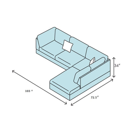 3 PC Sectional Sofa Set - Brown Faux Leather