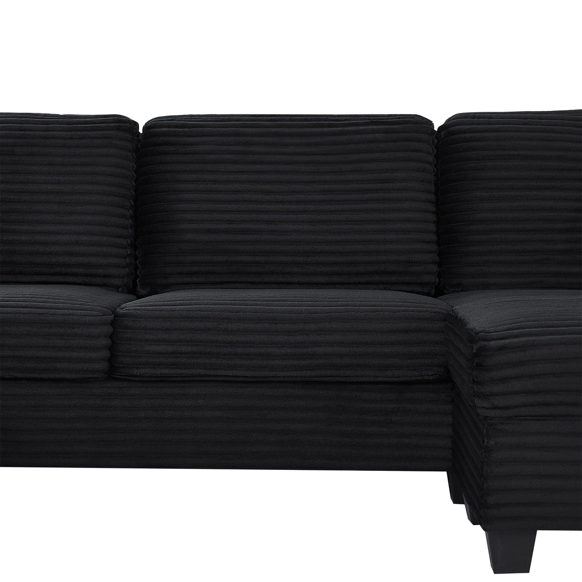 Upholstered U-Shaped Sectional Sofa with Movable Ottoman and Storage Pockets - Multiple Colors