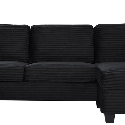 Upholstered U-Shaped Sectional Sofa with Movable Ottoman and Storage Pockets - Multiple Colors