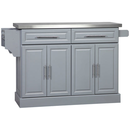 HOMCOM Rolling Kitchen Island with Storage