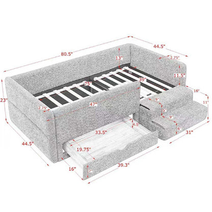 Safe Kids Bed with Guardrails and Storage - Twin, Multiple Colors