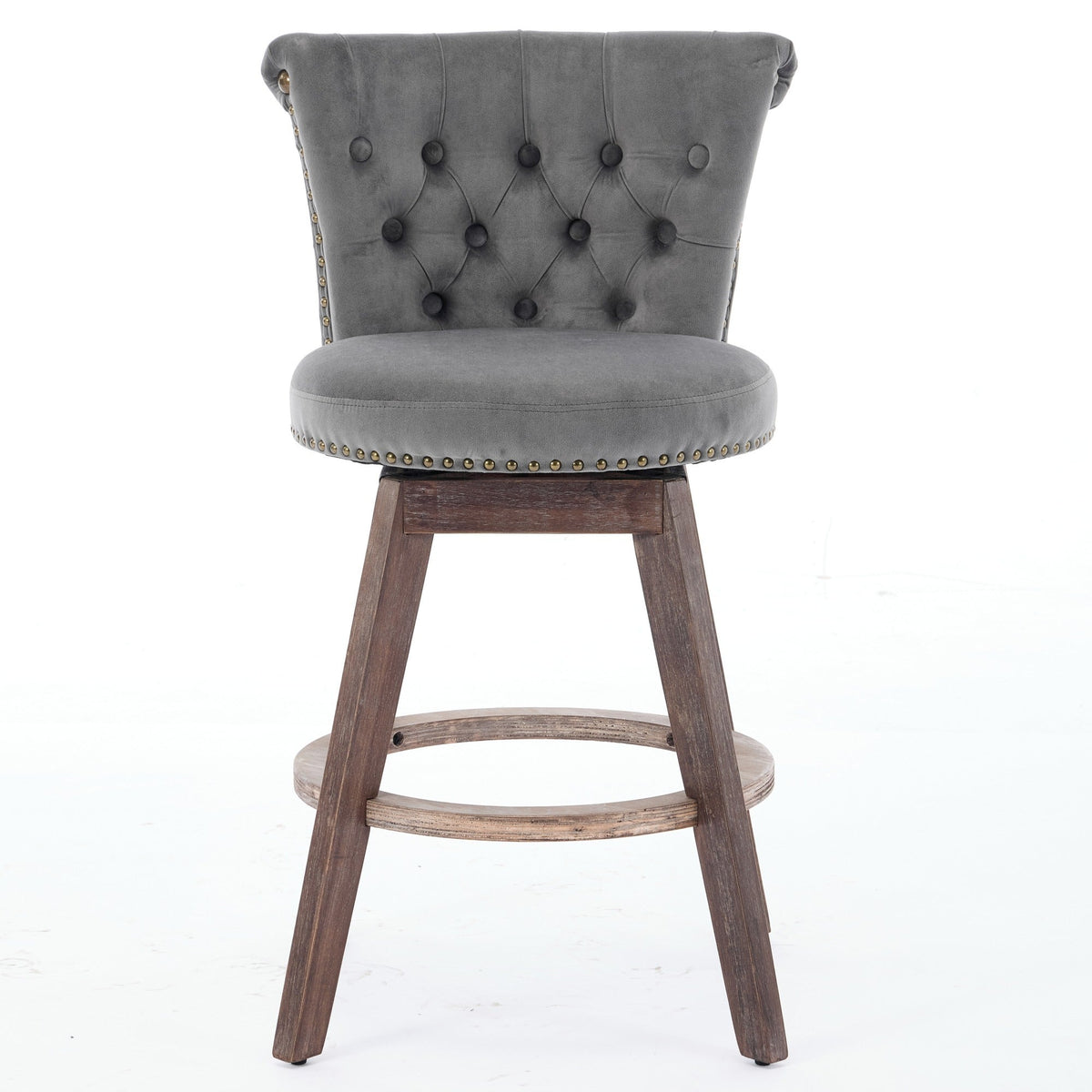 26" Counter Height Bar Stools with 360° Swivel - Gray