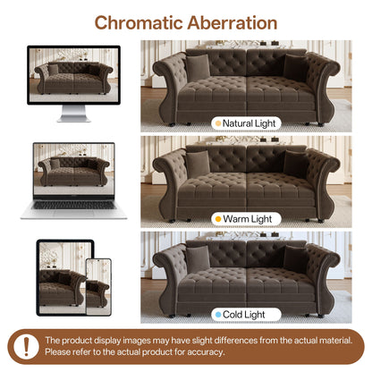 Oversized Chesterfield Pull Out Sofa Bed, Roll Arm Couch