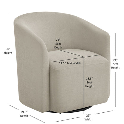 Ardena Modern Swivel Barrel Chair with Pocket Coil Seat - Multiple Colors