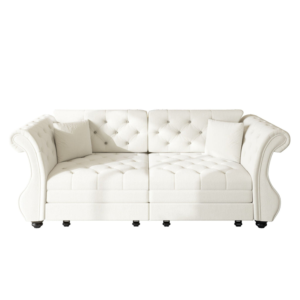 Oversized Chesterfield Pull Out Sofa Bed, Roll Arm Couch