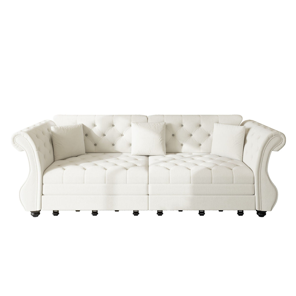 Oversized Chesterfield Pull Out Sofa Bed, Roll Arm Couch