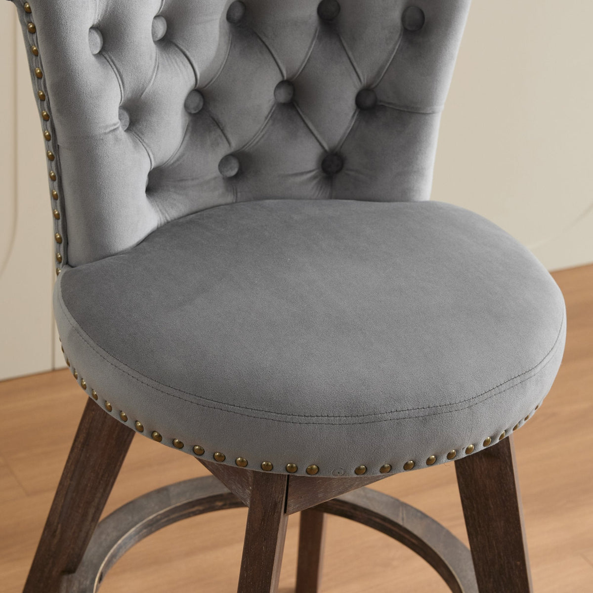 26" Counter Height Bar Stools with 360° Swivel - Gray
