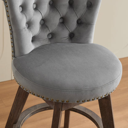 26" Counter Height Bar Stools with 360° Swivel - Gray