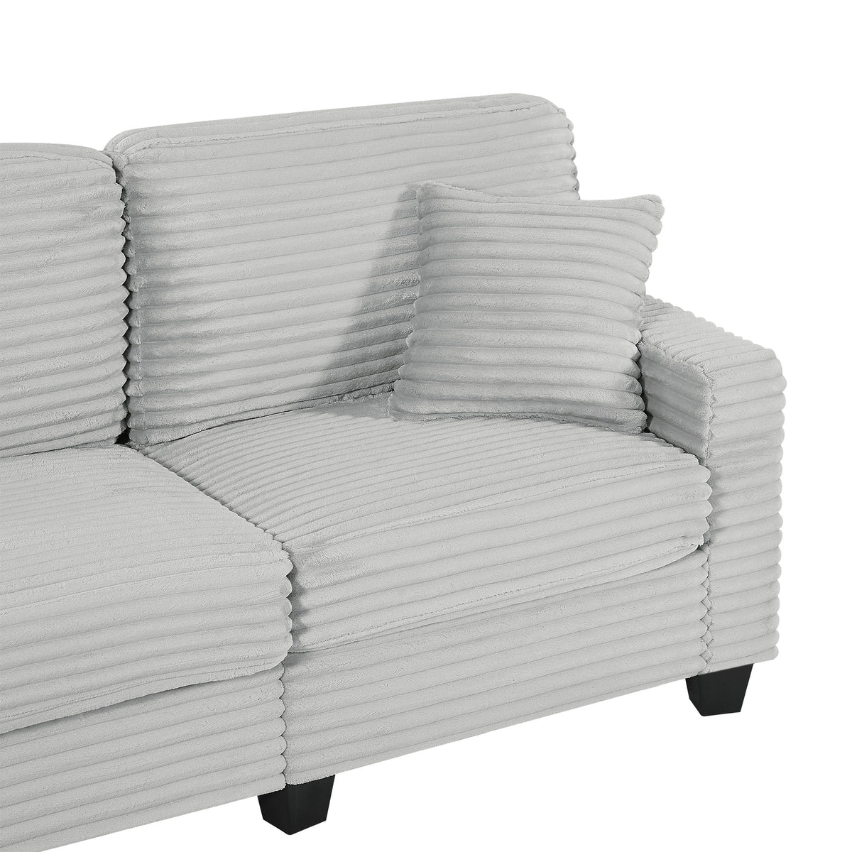 Upholstered U-Shaped Sectional Sofa with Movable Ottoman and Storage Pockets - Multiple Colors