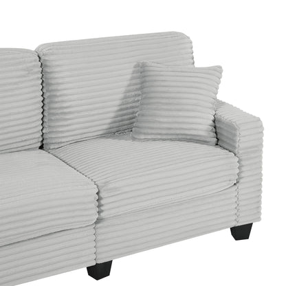 Upholstered U-Shaped Sectional Sofa with Movable Ottoman and Storage Pockets - Multiple Colors