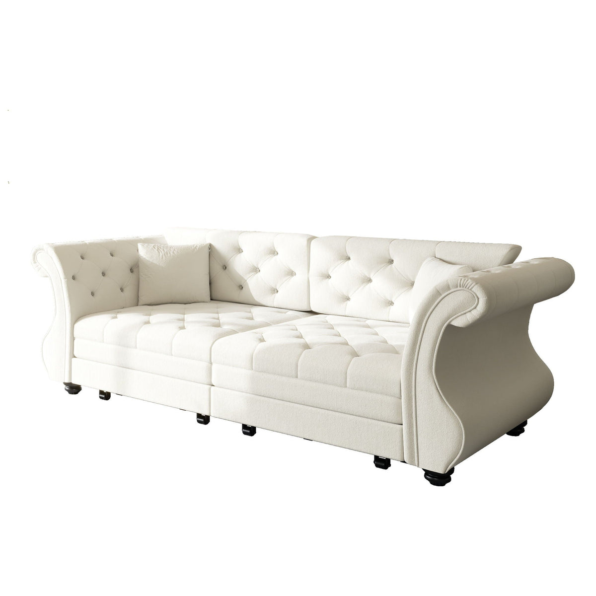 Oversized Chesterfield Pull Out Sofa Bed, Roll Arm Couch