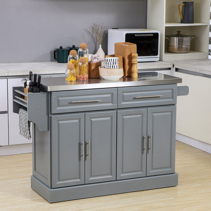 HOMCOM Rolling Kitchen Island with Storage