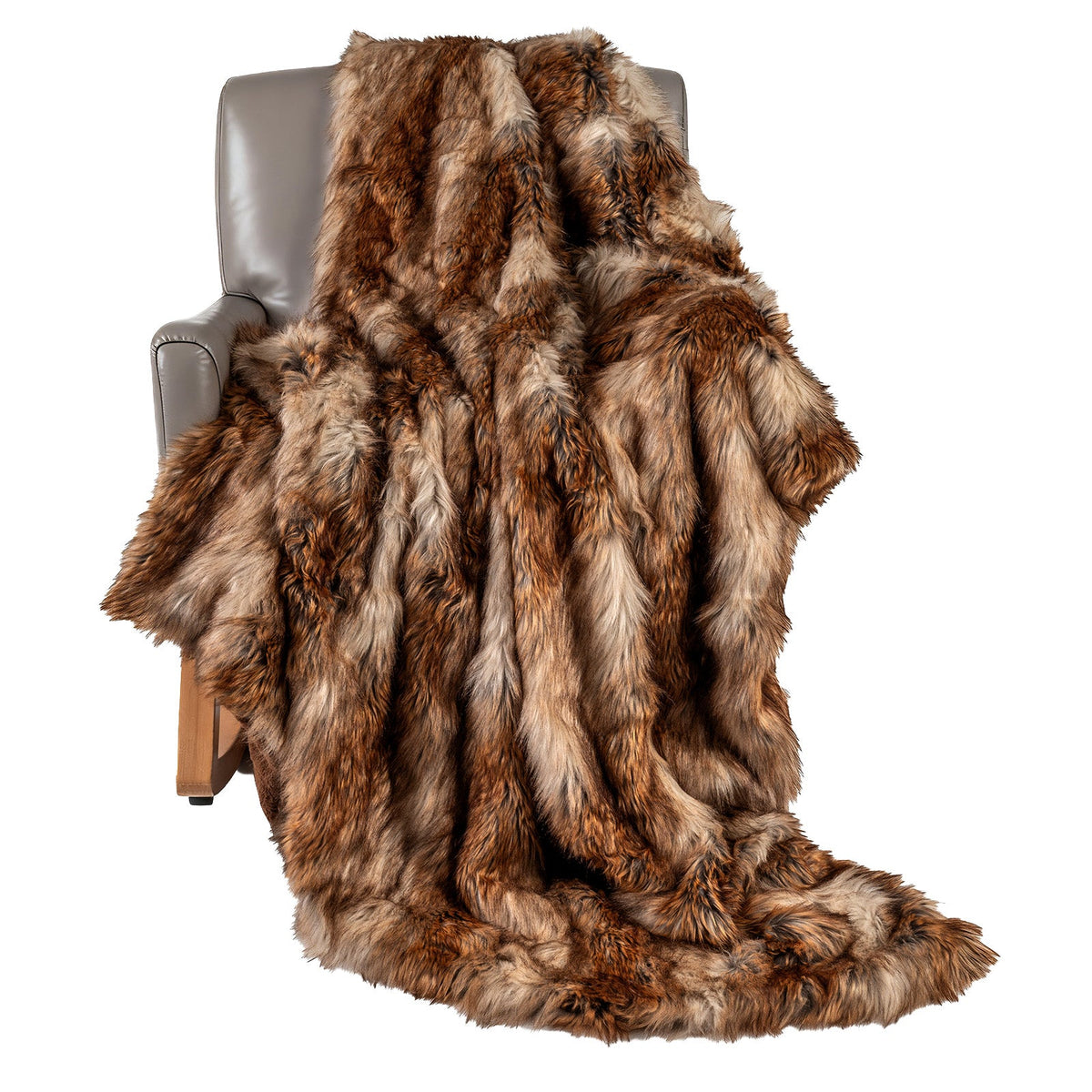 540GSM Soft Plush Fuzzy Luxury Faux Raccoon Fur Blanket for Bed-M