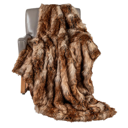 540GSM Soft Plush Fuzzy Luxury Faux Raccoon Fur Blanket for Bed-M