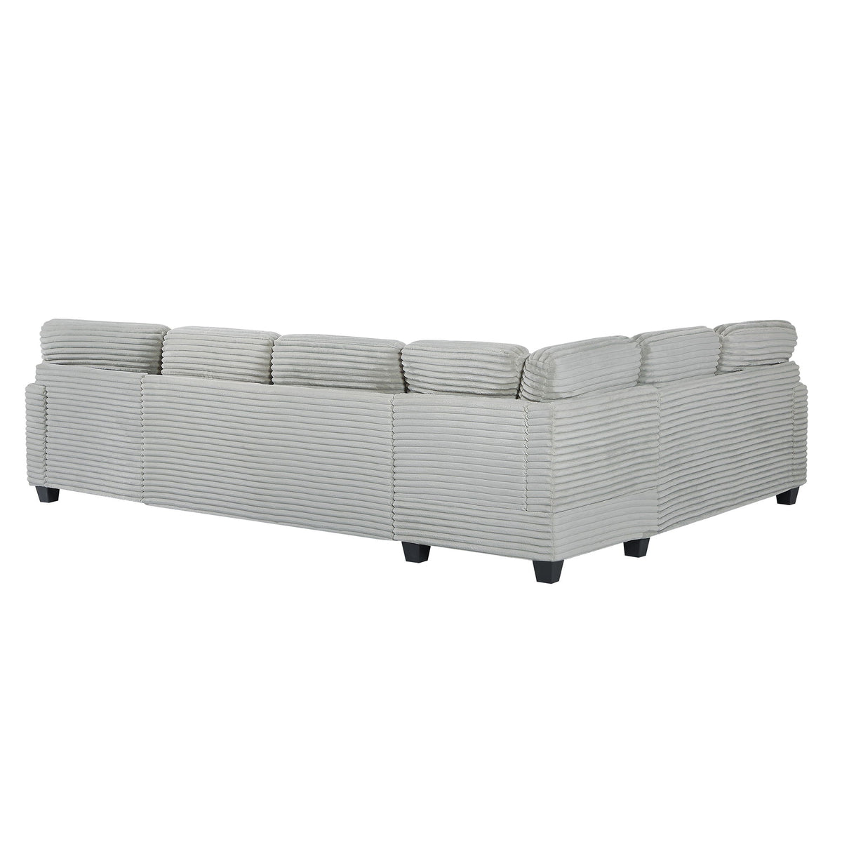 Upholstered U-Shaped Sectional Sofa with Movable Ottoman and Storage Pockets - Multiple Colors