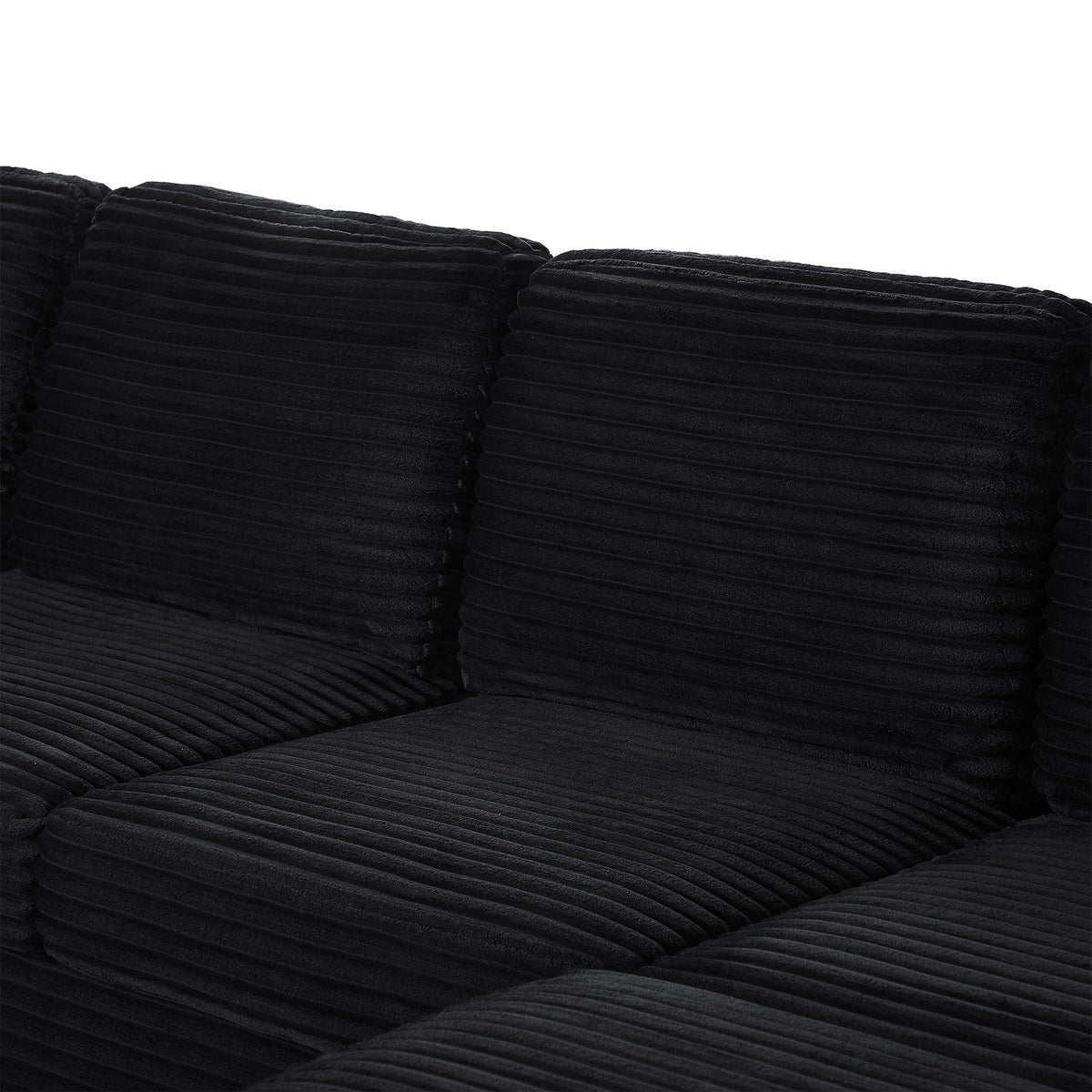 Upholstered U-Shaped Sectional Sofa with Movable Ottoman and Storage Pockets - Multiple Colors