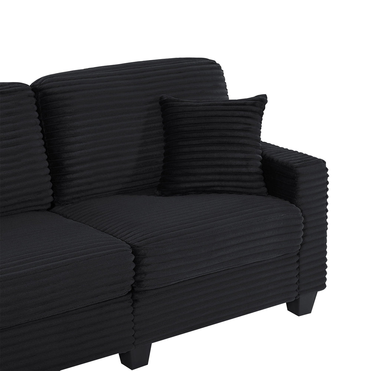 Upholstered U-Shaped Sectional Sofa with Movable Ottoman and Storage Pockets - Multiple Colors