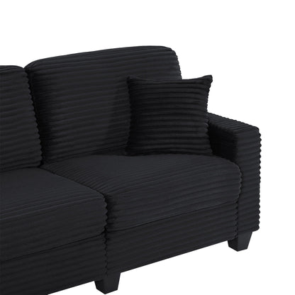 Upholstered U-Shaped Sectional Sofa with Movable Ottoman and Storage Pockets - Multiple Colors
