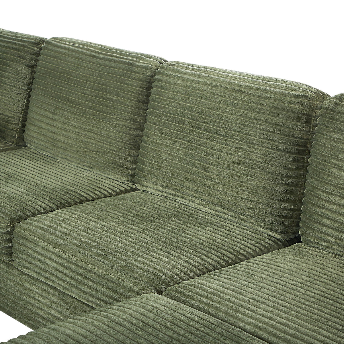 Upholstered U-Shaped Sectional Sofa with Movable Ottoman and Storage Pockets - Multiple Colors