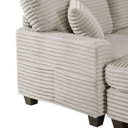 Upholstered U-Shaped Sectional Sofa with Movable Ottoman and Storage Pockets - Multiple Colors