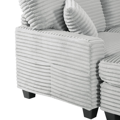 Upholstered U-Shaped Sectional Sofa with Movable Ottoman and Storage Pockets - Multiple Colors