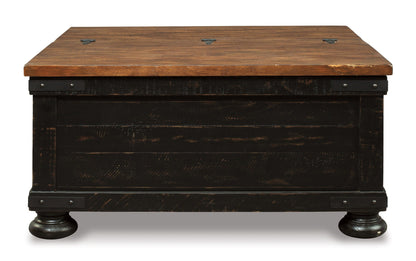 Valebeck - Lift Top Cocktail Table - Black / Brown