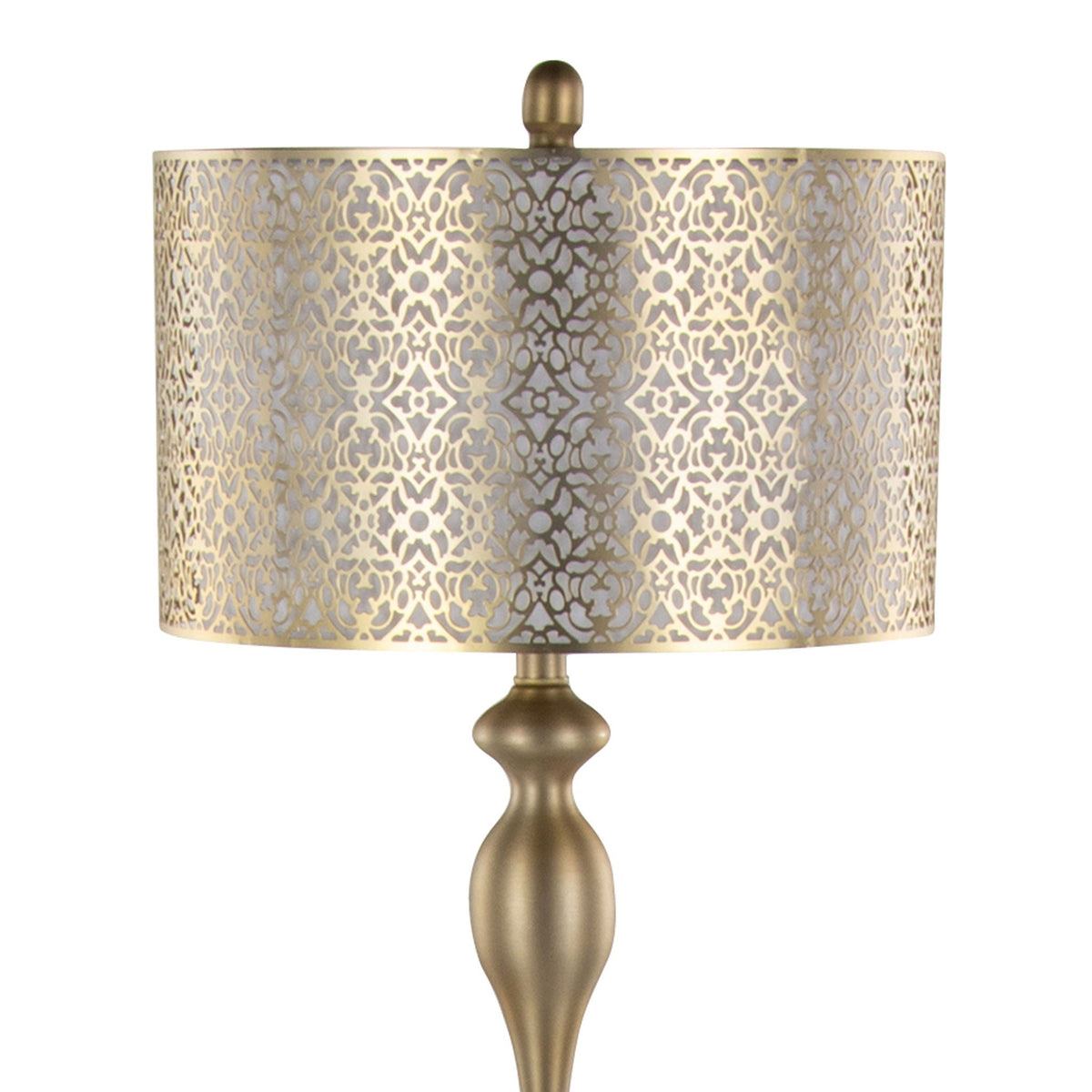 Ashland Contemporary Floor Lamp with Laser Cut Detail - Gold