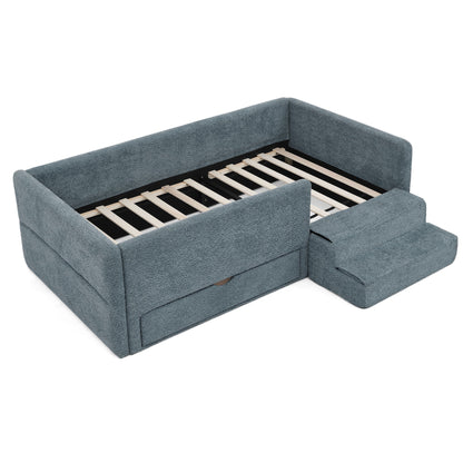 Safe Kids Bed with Guardrails and Storage - Twin, Multiple Colors