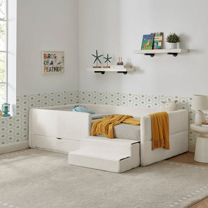 Safe Kids Bed with Guardrails and Storage - Twin, Multiple Colors
