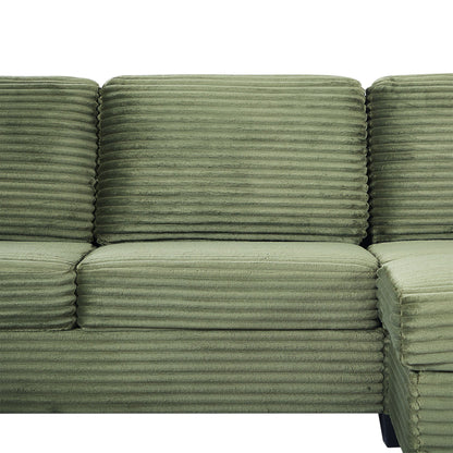 Upholstered U-Shaped Sectional Sofa with Movable Ottoman and Storage Pockets - Multiple Colors