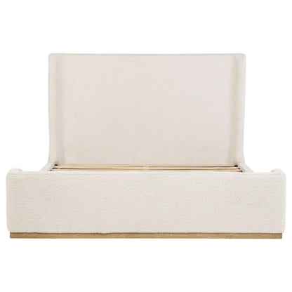 Nala Eastern King Bouclé Upholstered Platform Bed Cream