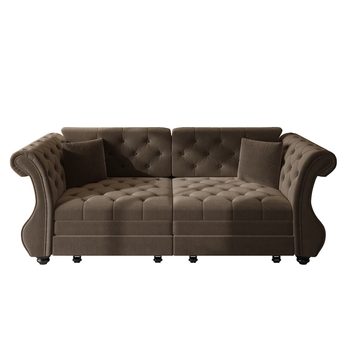 Oversized Chesterfield Pull Out Sofa Bed, Roll Arm Couch