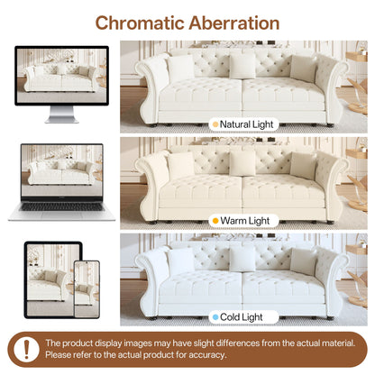 Oversized Chesterfield Pull Out Sofa Bed, Roll Arm Couch
