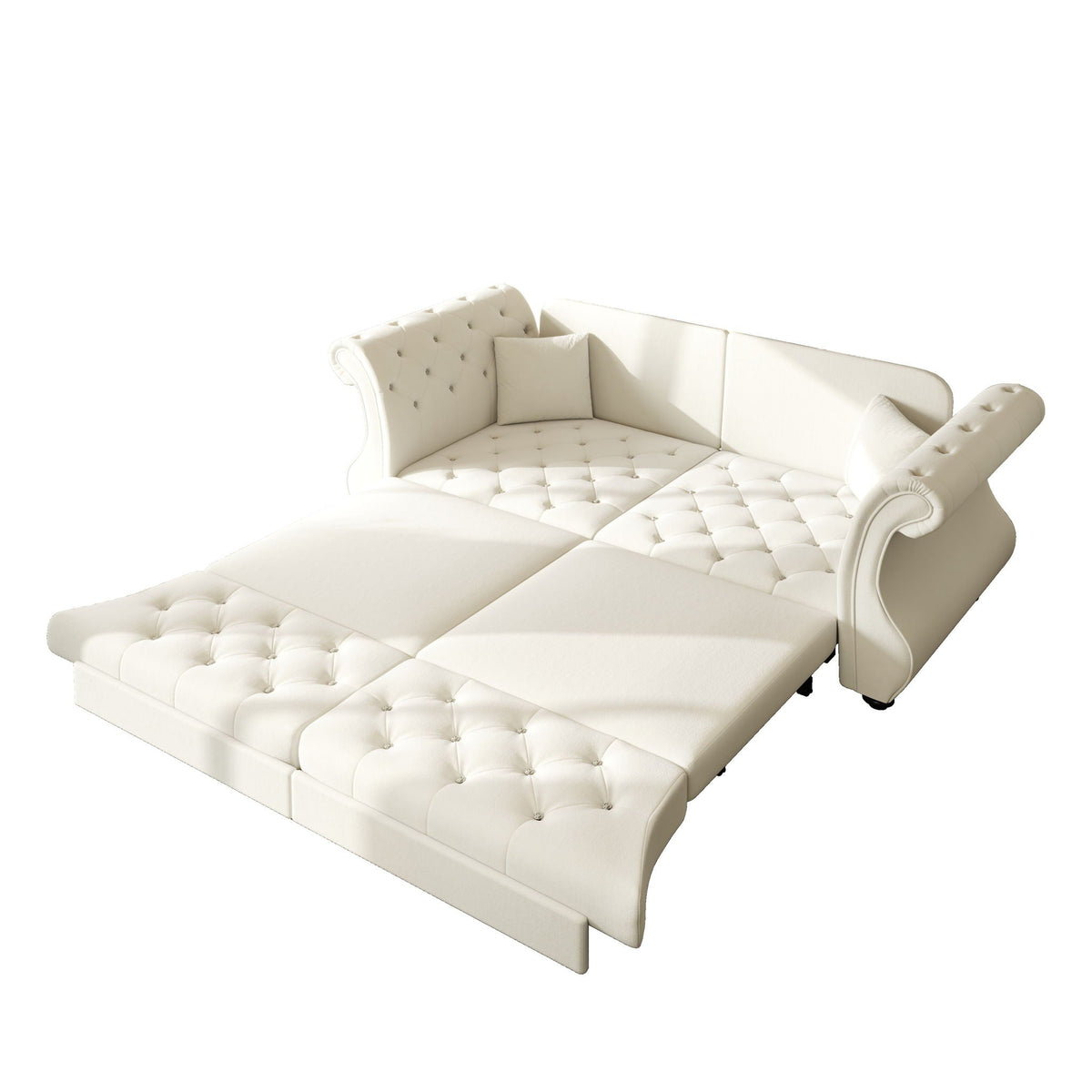 Oversized Chesterfield Pull Out Sofa Bed, Roll Arm Couch